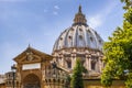 Rome, Vatican, Italy - Panoramic view of St. PeterÃ¢â¬â¢s Basilica - Basilica di San Pietro in Vaticano - main dome by Michelangelo Royalty Free Stock Photo