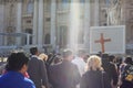 Rome Vatican, Italy - religious peligrins in Saint Peter basilica