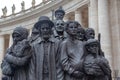 Fragment of the monument to migrants \'Angels Don\'t Know\' (by Timothy Schmaltz), Vatican Royalty Free Stock Photo