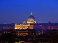 Rome. Vatican. St Peter's Basilica at night Royalty Free Stock Photo