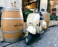 Rome - Vespa Scooter and a Wine Barrel