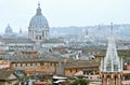 Rome View on architecture. One can see the roofs and domes of cathedrals. Royalty Free Stock Photo