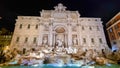 Rome - View at night on famous Fontana di Trevi in the city of Rome, Italy, Rome Royalty Free Stock Photo