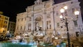 Rome - View at night on famous Fontana di Trevi in the city of Rome, Italy, Rome Royalty Free Stock Photo