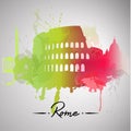 Rome watercolor splash