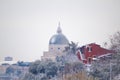 ROME WINTER LANDMARK AFTER SNOWFALL ST PETER AND PAUL BASILICA Royalty Free Stock Photo