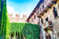 Romeo and Juliet balcony in Verona, Italy during summer day and blue sky. Royalty Free Stock Photo