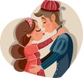 Romeo and Juliet Kissing Vector Illustration Royalty Free Stock Photo