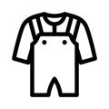 Romper baby suit dungaree icon on white background. Linear style sign for mobile concept and web design.