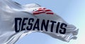 Ron DeSantis 2024 Republican presidential primaries campaign flag waving