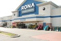 tor, canada - august 11, 2023: rona home and garden store front entrance with sign logo. p11