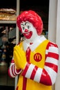 Ronald McDonald statue outside the restaurant in Bangkok Thailand