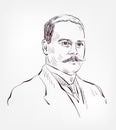 Ronald Ross vector sketch portrait illustration