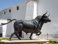 RONDA, ANDALUCIA/SPAIN - MAY 8 : Fighting Bull statue outside th