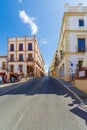 Ronda, Andalusia / Spain - September 11, 2019: The tourists visiting the small squares, narrow streets of the old European city Royalty Free Stock Photo