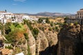 Ronda, Andalusian town situated atop spectacular deep gorge, with traditional white Spanish houses and steep cliffs, Spain