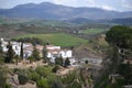 Ronda, Andalusian town in Spain at the Puente Nuevo Bridge over the Tajo Gorge, pueblo blanco Royalty Free Stock Photo