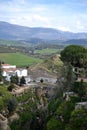 Ronda, Andalusian town in Spain at the Puente Nuevo Bridge over the Tajo Gorge, pueblo blanco