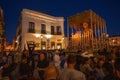 Ronda, Malaga Province, Spain - April 02, 2023: People celebrating Semana Santa in the city street