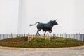 RONDA, SPAIN - FEBRUARY 03, 2014: A statue monument figure of a