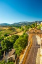 Ronda, Spain. Old bridge and Arco de Felipe V Royalty Free Stock Photo