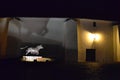 Bull fight statue at Arena of Ronda, Andalusian town in Spain at the Puente Nuevo Bridge over the Tajo Gorge