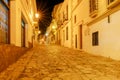 Ronda. Village street at night. Royalty Free Stock Photo