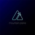 Triangle Mountain Plane Jet Travel Transportation Logo Design