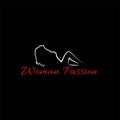 Hot Sexy Woman Girl Female Silhouette Line Outline Style Dancer Club Logo Design Royalty Free Stock Photo