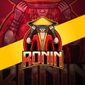 Ronin esport mascot logo design Royalty Free Stock Photo