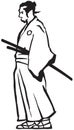 Ronin, Japanese Samurai drawing Royalty Free Stock Photo
