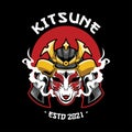 Ronin Kitsune Mask Japan Vector Illustration