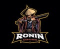 Ronin samurai mascot logo design Royalty Free Stock Photo