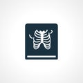 Rontgen, X-ray icon. broken ribs. X-ray icon