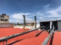 Roof of an abandoned paper mill in Mexico City Royalty Free Stock Photo