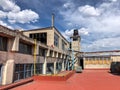 Roof of an abandoned paper mill in Mexico City Royalty Free Stock Photo