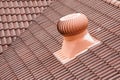 Roof air ventilator for room heat control.