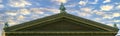 Roof of an antique temple with beautiful figures