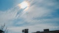 Roof of the the aperment and concrete chimney Royalty Free Stock Photo