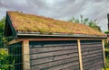 Roof covered with rock plants