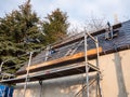 The roof is being redone on the house Royalty Free Stock Photo