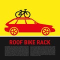 Roof Bike Rack. Bicycle Rack Silhouette Illustration Royalty Free Stock Photo