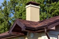 Roof bitumen tile of a ventilation chimney.