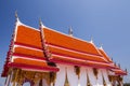 A roof of Buddha temple under clear sky Royalty Free Stock Photo