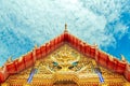 Roof of a Buddhist temple in Thailand Royalty Free Stock Photo