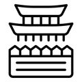 Roof building icon outline vector. Myanmar day