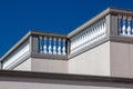 The roof of the building in stone balustrades. Royalty Free Stock Photo