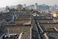 Roof of Bukchon Hanok Village in Seoul traditional Korean village, Traditional Korean style architecture in Seoul, South Korea Royalty Free Stock Photo