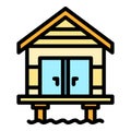 Roof bungalow icon vector flat