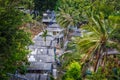 Roof bungalows in the palm jungle Royalty Free Stock Photo